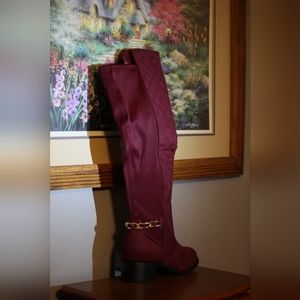 Burgundy Size 10 Thigh High Boots